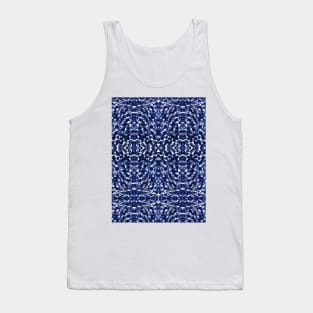 Abstract Blue Ink Brush Stroke Bold Texture Art Pattern Tank Top